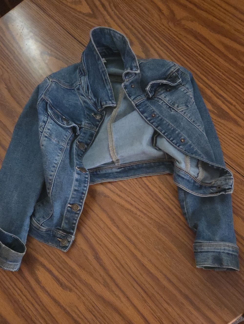 jumping beans Girls Light Blue Cropped Denim Jacket